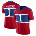 NY.Giants #1 Malik Nabers Player Red Century Vapor F.U.S.E. Home Game BALCE Stitched Jerseys