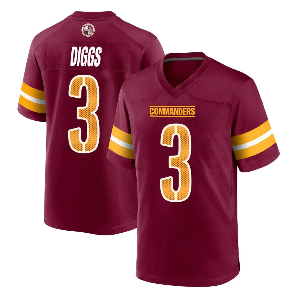 W.Commanders #3 Stefon Diggs Player Burgundy Home Game BALCE Stitched Jerseys