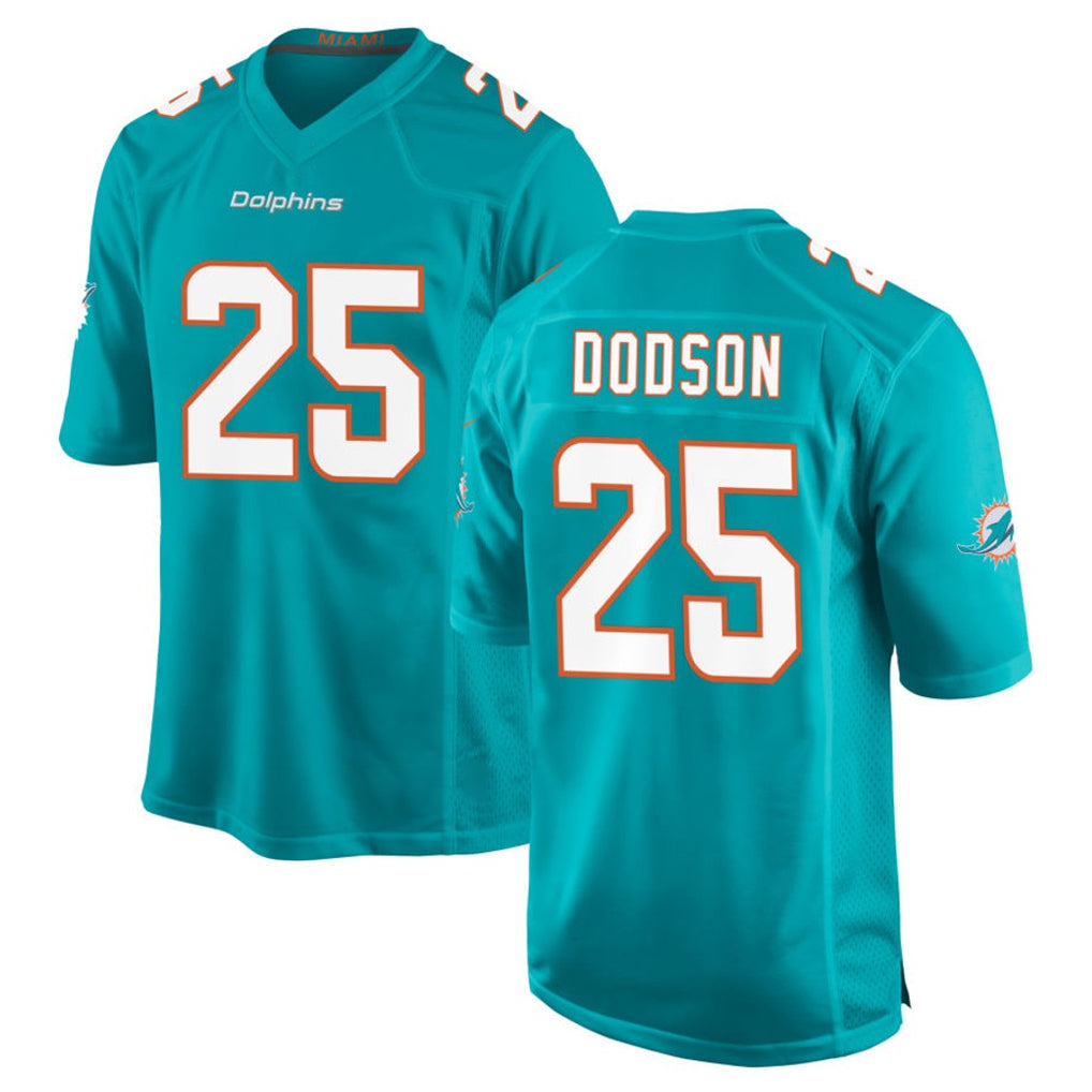 M.Dolphins #25 Tyrel Dodson Player Aqua Home Game BALCE Stitched Jerseys