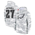 P.Eagles #27 Quinyon Mitchell Player Arctic Camo Salute to Service Pullover Hoodies Limited Game BALCE Stitched Jerseys