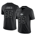 KC.Chiefs #95 Chris Jones Player Black Limited Reflective Game BALCE Stitched Jerseys