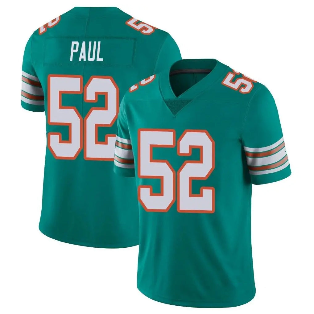 M.Dolphins #52 Patrick Paul Player Aqua Limited Alternate Vapor Untouchable Home Game BALCE Stitched Jerseys