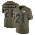 S.Seahawks #21 Devon Witherspoon Player Olive 2025 Salute To Service Limited Home Game BALCE Stitched Jerseys