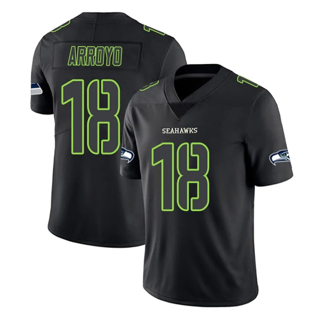 S.Seahawks #18 Elijah Arroyo Player Black Impact Limited Home Game BALCE Stitched Jerseys