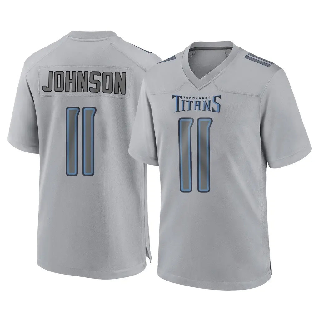 T.Titans #11 Jermaine Johnson II Player Gray Atmosphere Fashion Home Game BALCE Stitched Jerseys