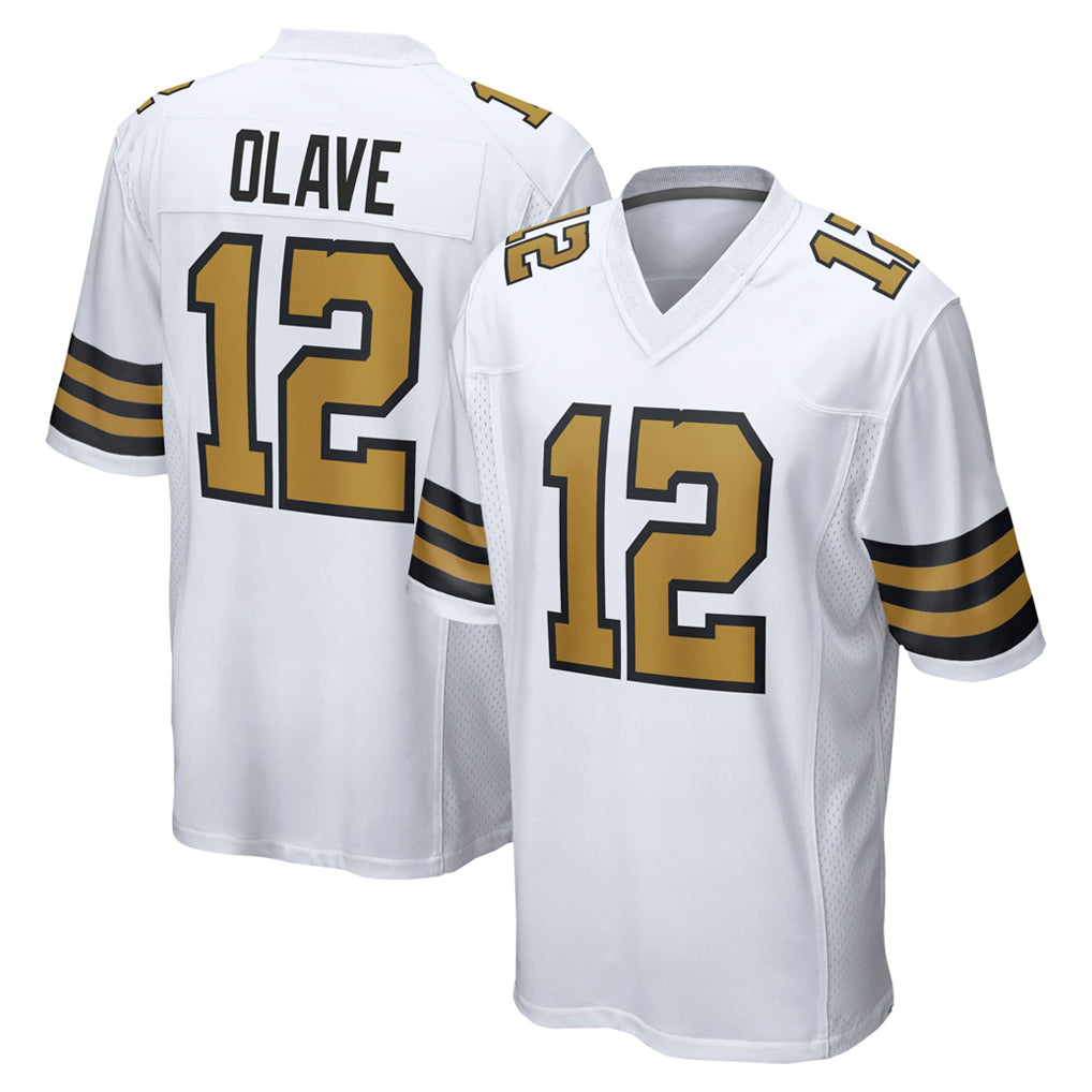 NO.Saints #12 Chris Olave Player White Alternate Home Game BALCE Stitched Jerseys