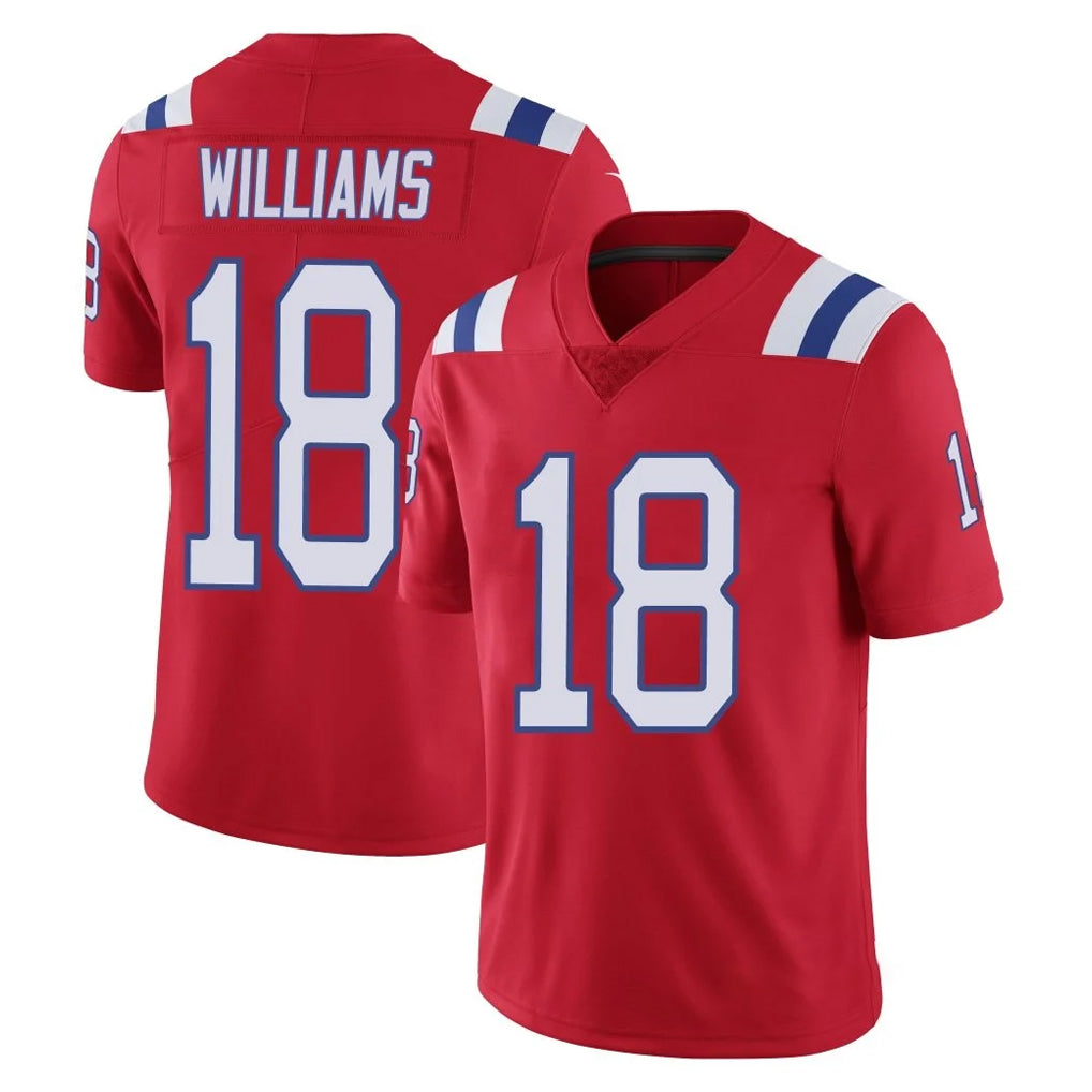 NE.Patriots #18 Kyle Williams Player Red Limited Vapor F.U.S.E. Home Game BALCE Stitched Jerseys