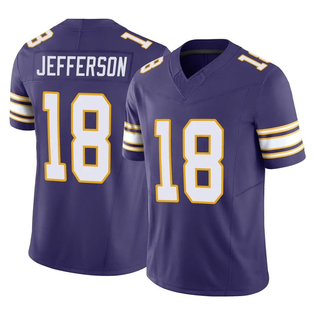 M.Vikings #18 Justin Jefferson Player Purple Limited Classic Vapor F.U.S.E. Home Game BALCE Stitched Jerseys