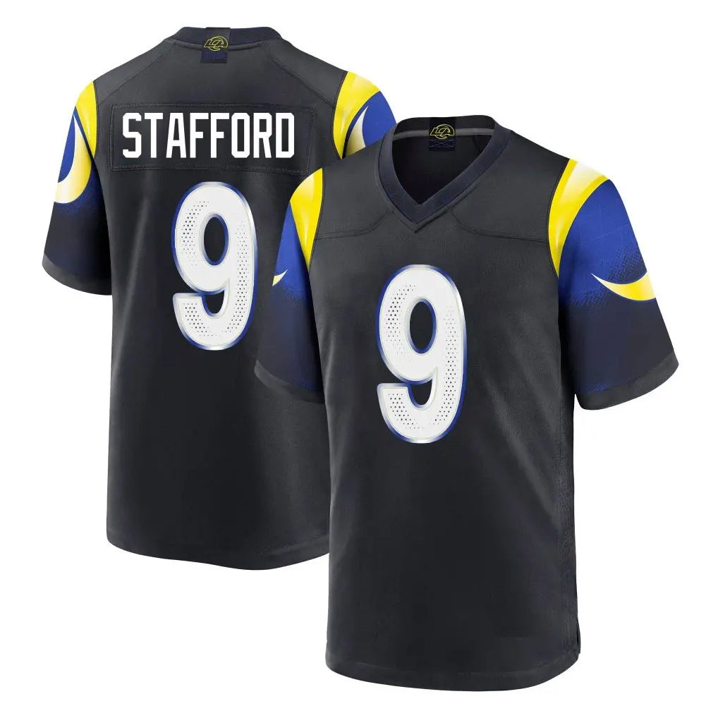 LA.Rams #9 Matthew Stafford Player Black Midnight Rivalries Collection Home Game BALCE Stitched Jerseys