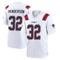 NE.Patriots #32 TreVeyon Henderson Player White Home Game BALCE Stitched Jerseys