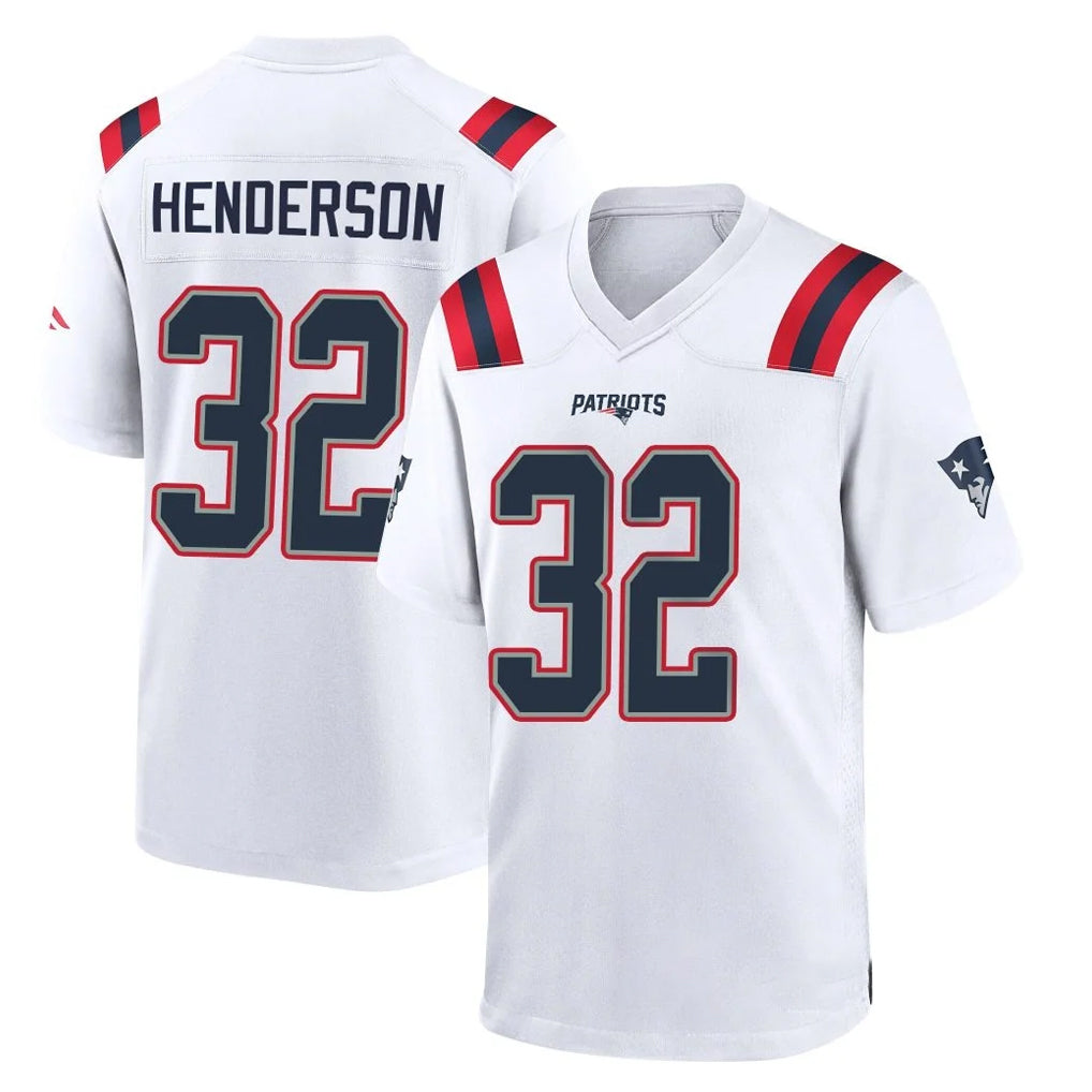 NE.Patriots #32 TreVeyon Henderson Player White Home Game BALCE Stitched Jerseys