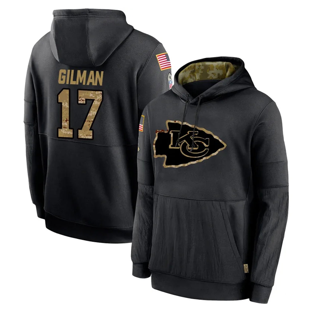 KC.Chiefs #17 Alohi Gilman Player Black Salute to Service Hoodies Limited Game BALCE Stitched Jerseys