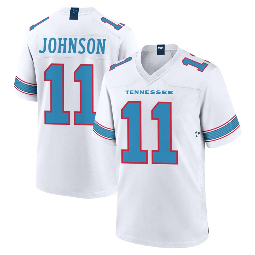 T.Titans #11 Jermaine Johnson II Player White 2026 Game Home BALCE Stitched Jerseys