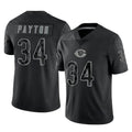 C.Bears #34 Walter Payton Player Black REFLECTIVE Limited Game BALCE Stitched Jerseys