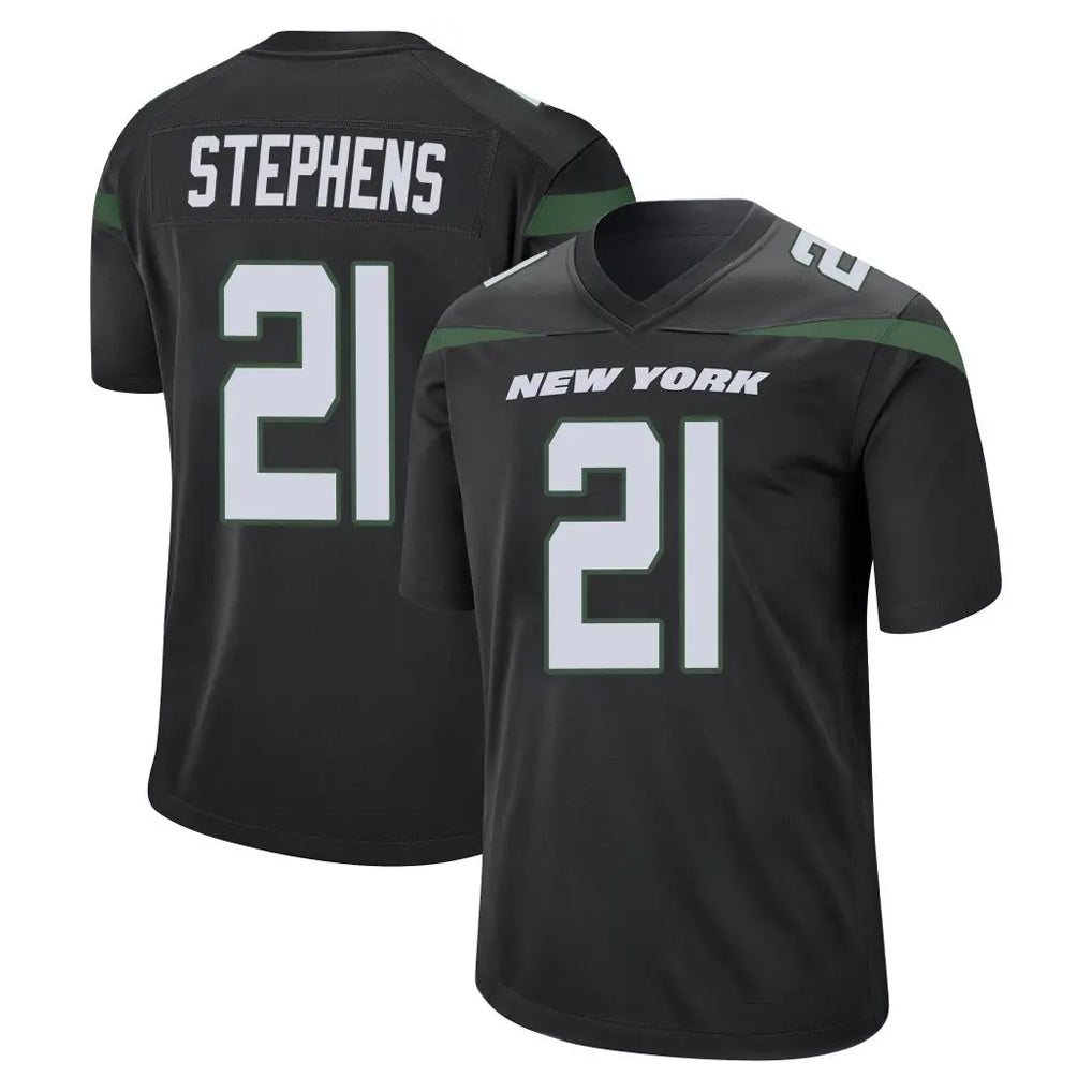 NY.Jets #21 Brandon Stephens Player Stealth Black Home Game BALCE Stitched Jerseys