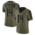 S.Seahawks #14 Sam Darnold Player Olive Salute To Service Limited Game BALCE Stitched Jerseys