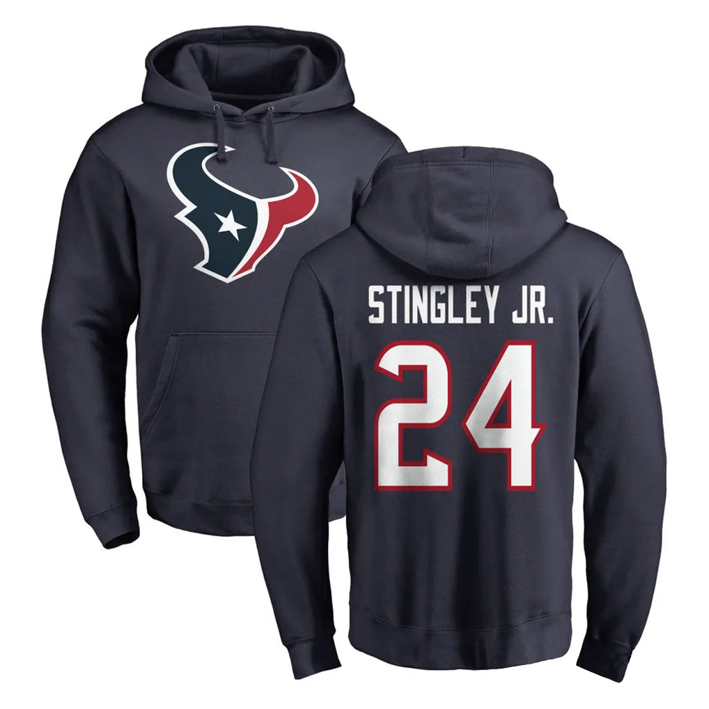 H.Texans #24 Derek Stingley Jr. Player Navy Pro Line Pullover Hoodie Limited Game BALCE Stitched Jerseys