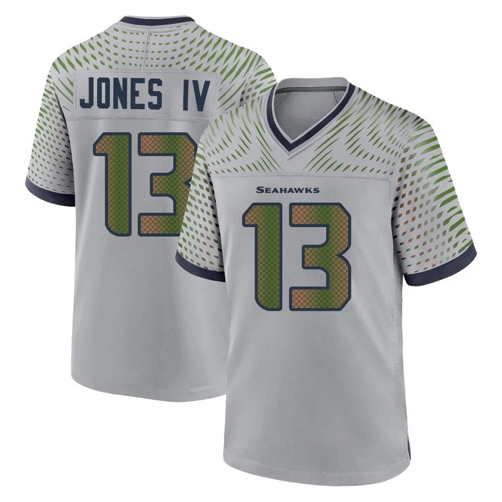 S.Seahawks #13 Ernest Jones IV Player Grey 2025 Rivalries Collection Home Game BALCE Stitched Jerseys