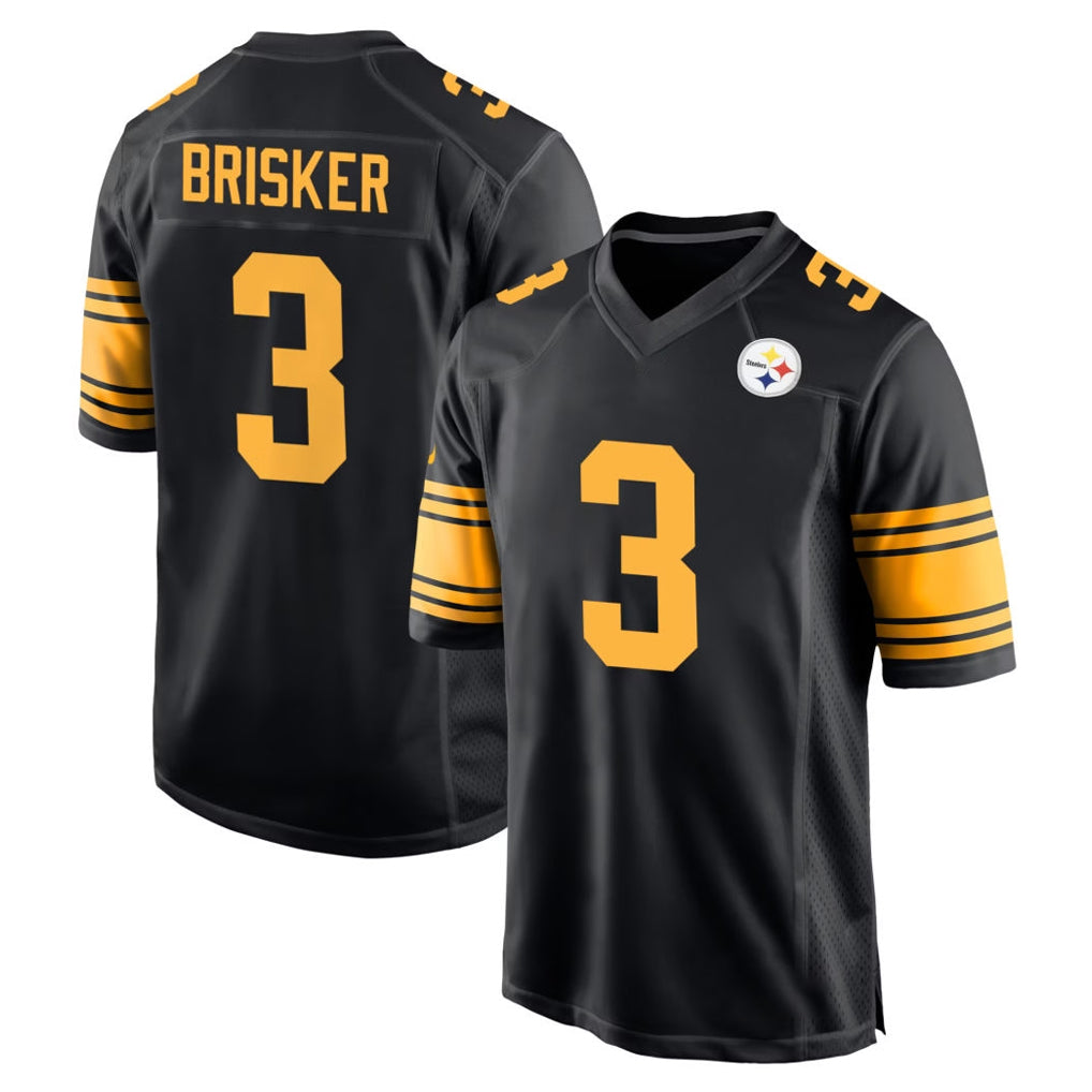 P.Steelers #3 Jaquan Brisker Player Black Color Rush Home Game BALCE Stitched Jerseys