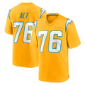LA.Chargers #76 Joe Alt Player Gold Home Game BALCE Stitched Jerseys