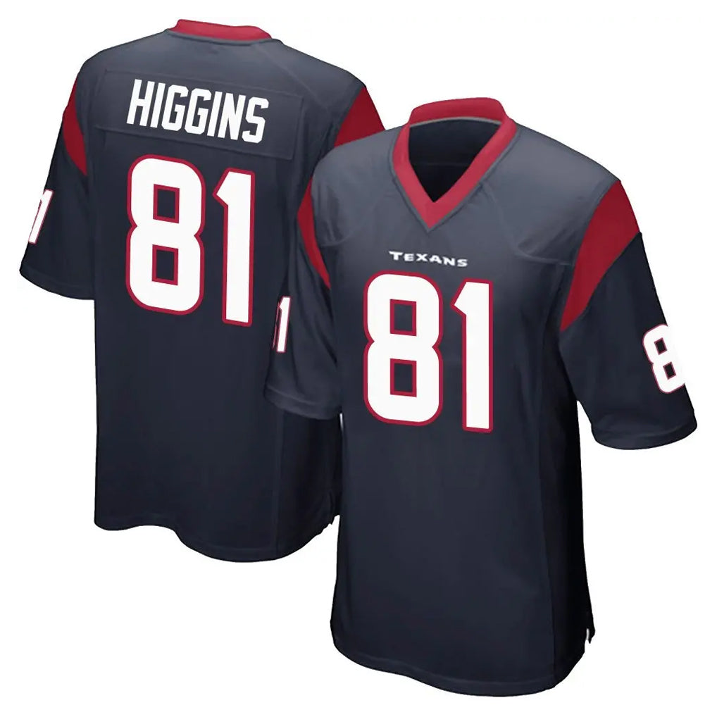 H.Texans #81 Jayden Higgins Player Navy Home Game BALCE Stitched Jerseys