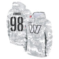 W.Commanders #98 Odafe Oweh Player Arctic Camo Limited Salute to Service Pullover Hoodies Game BALCE Stitched Jerseys