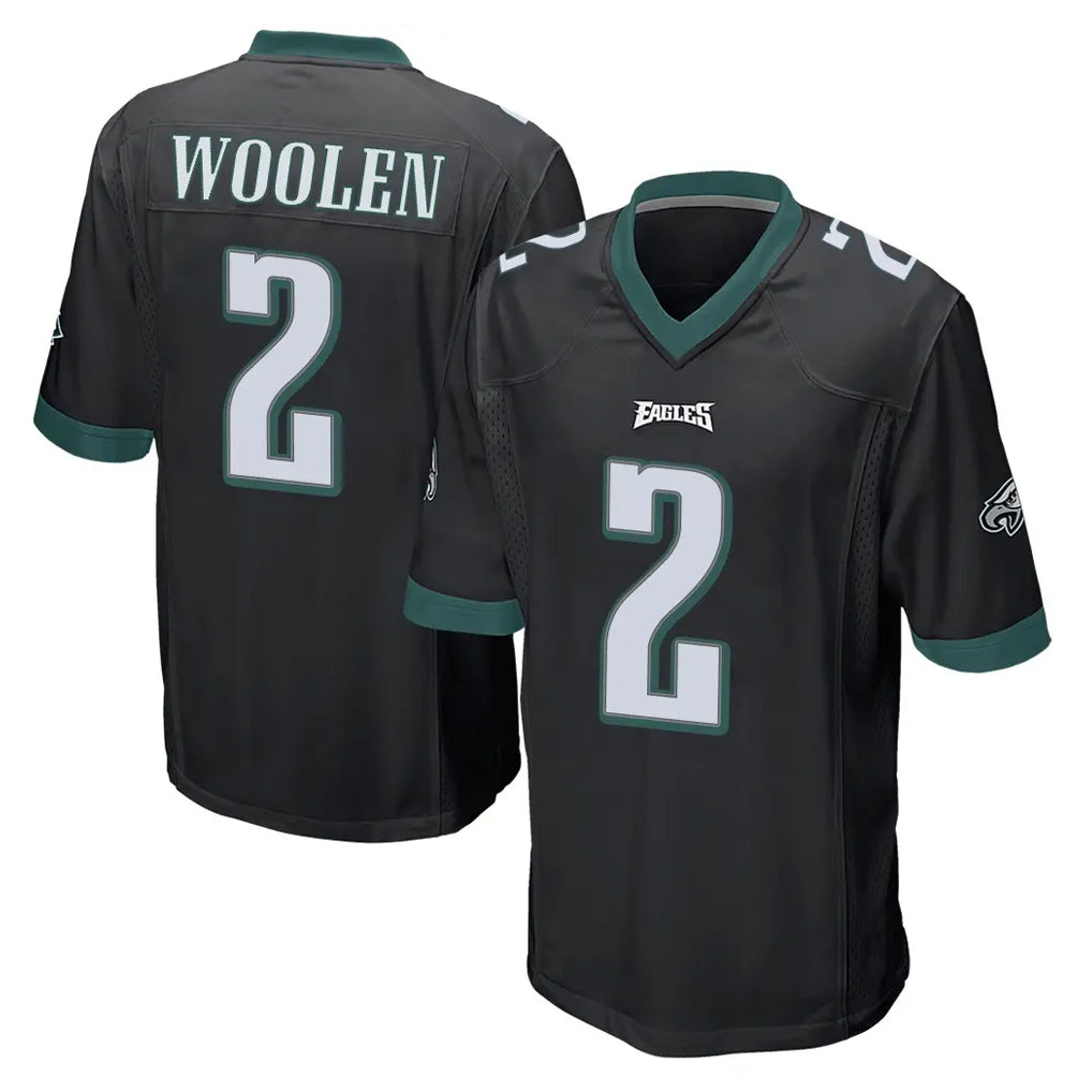 P.Eagles #2 Riq Woolen Player Black Home Game BALCE Stitched Jerseys