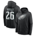 P.Eagles #26 Saquon Barkley Player Black Pullover Hoodies Home Game BALCE Stitched Jerseys