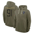 T.Titans #91 John Franklin-Myers Player Olive Salute to Service Hoodies Home Game BALCE Stitched Jerseys