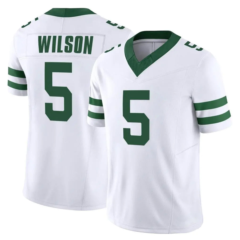 NY.Jets #5 Garrett Wilson Player White Legacy Limited Vapor F.U.S.E. Home Game BALCE Stitched Jerseys