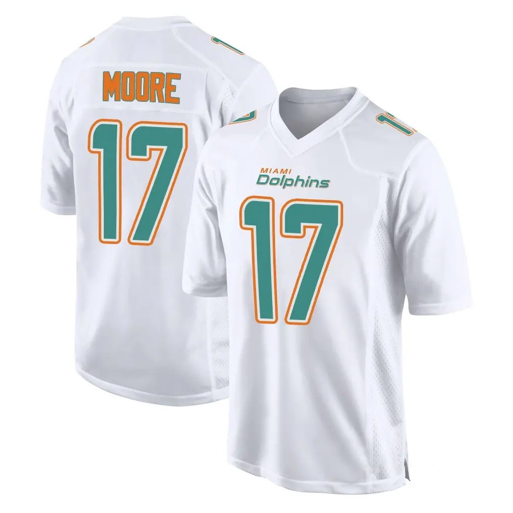 M.Dolphins #17 Trey Moore Player White Fashion Home Game BALCE Stitched Jerseys