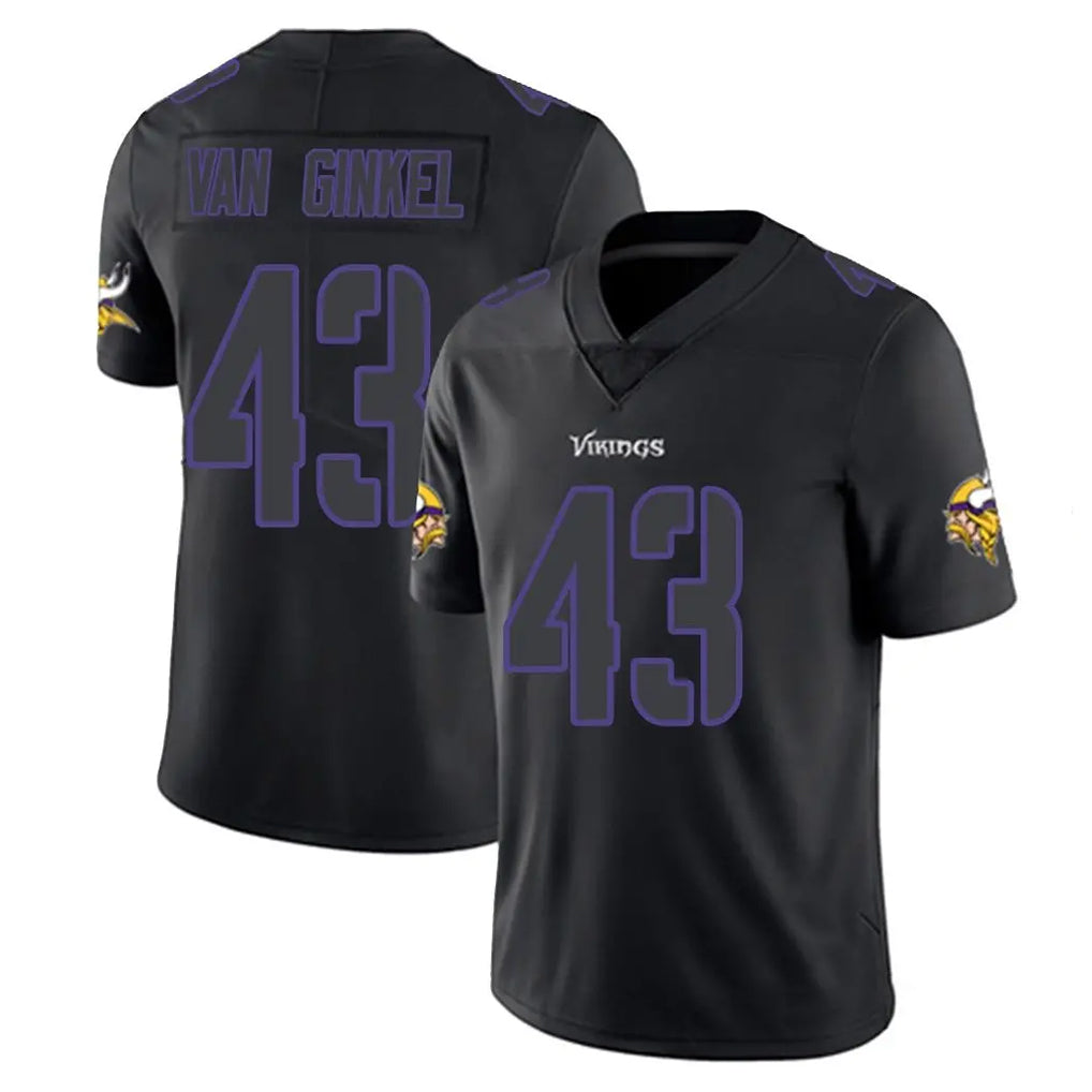 M.Vikings #43 Andrew Van Ginkel Player Black Impact LImited Home Game BALCE Stitched Jerseys