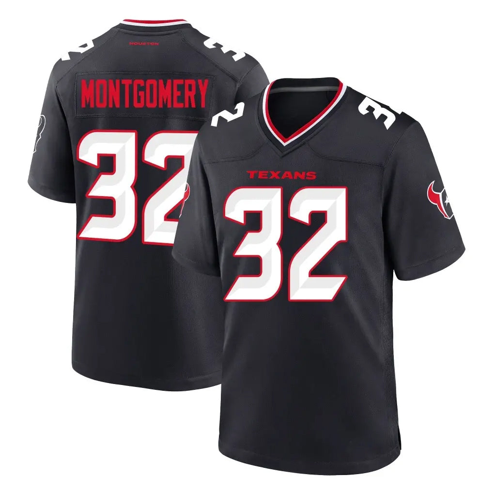 H.Texans #32 David Montgomery Player Navy Team Home Game BALCE Stitched Jerseys