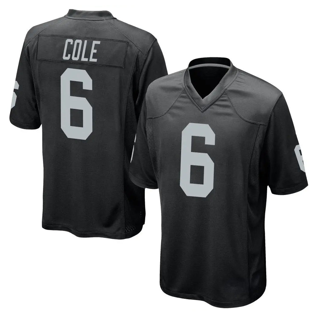 LV.Raiders #6 A.J. Cole Player Black Home Game BALCE Stitched Jerseys