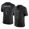 W.Commanders #5 Jayden Daniels Player Black Limited Reflective Home Game BALCE Stitched Jerseys