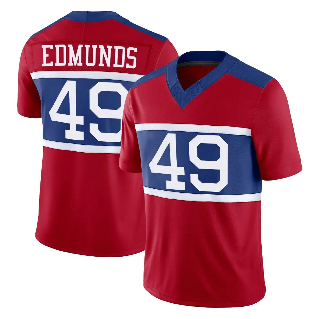 NY.Giants #49 Tremaine Edmunds Player Red Century Vapor F.U.S.E. Home Game BALCE Stitched Jerseys