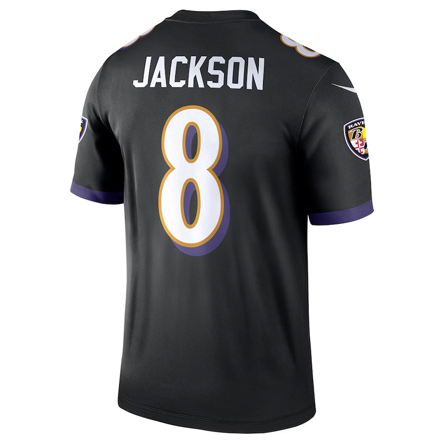 B.Ravens #8 Lamar Jackson Player Black Legend Performance BALCE Stitched Jerseys