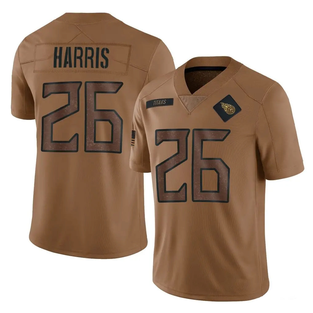 T.Titans #26 Marcus Harris Player Brown Limited Salute to Service Home Game BALCE Stitched Jerseys