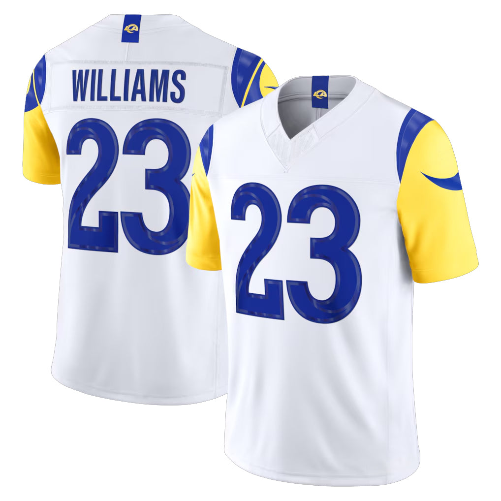 LA.Rams #23 Kyren Williams Player White Vapor F.U.S.E. Limited Home Game BALCE Stitched Jerseys