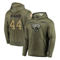 J.Jaguars #44 Travon Walker Player Olive Salute to Service Pullover Hoodies Home Game BALCE Stitched Jerseys