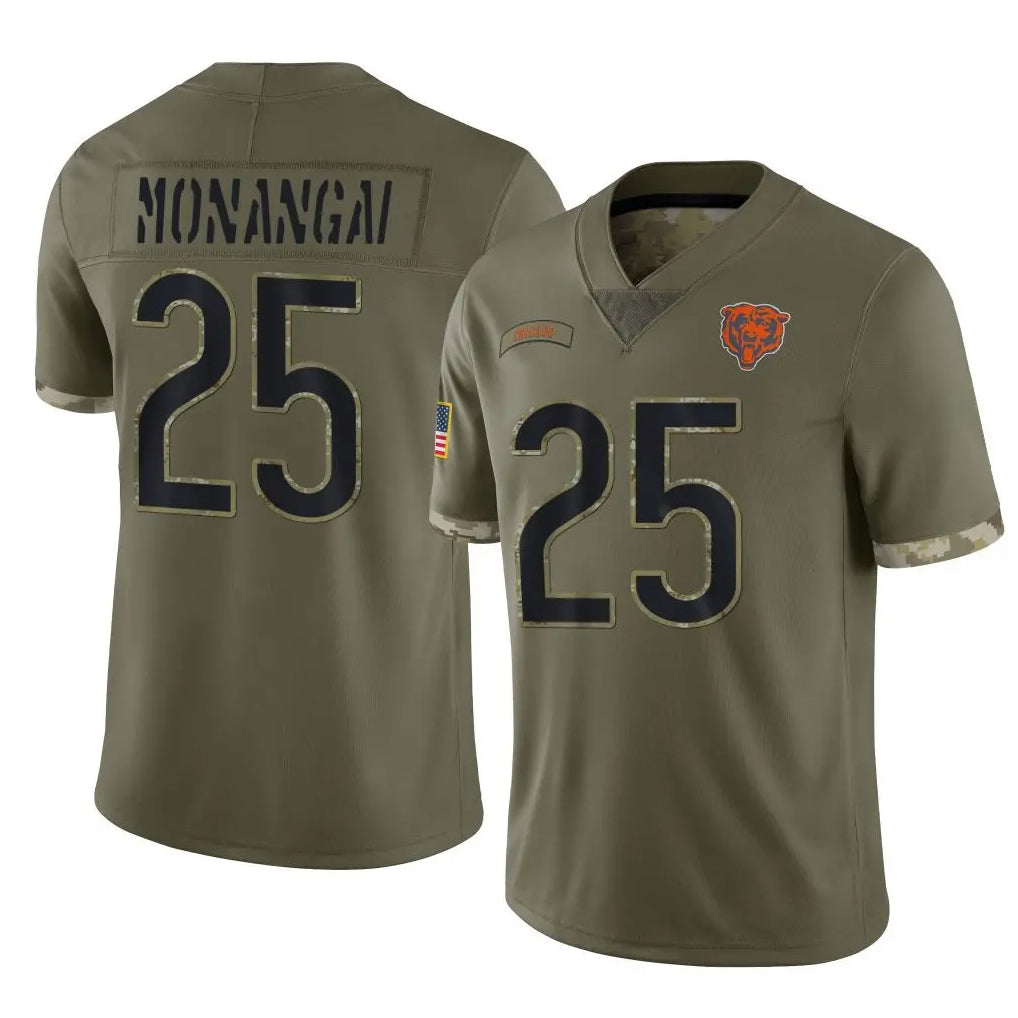 C.Bears #25 Kyle Monangai Player Olive Salute to Service Limited Game BALCE Stitched Jerseys