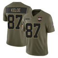 KC.Chiefs #87 Travis Kelce Player Olive 2025 Salute To Service Limited Game BALCE Stitched Jerseys