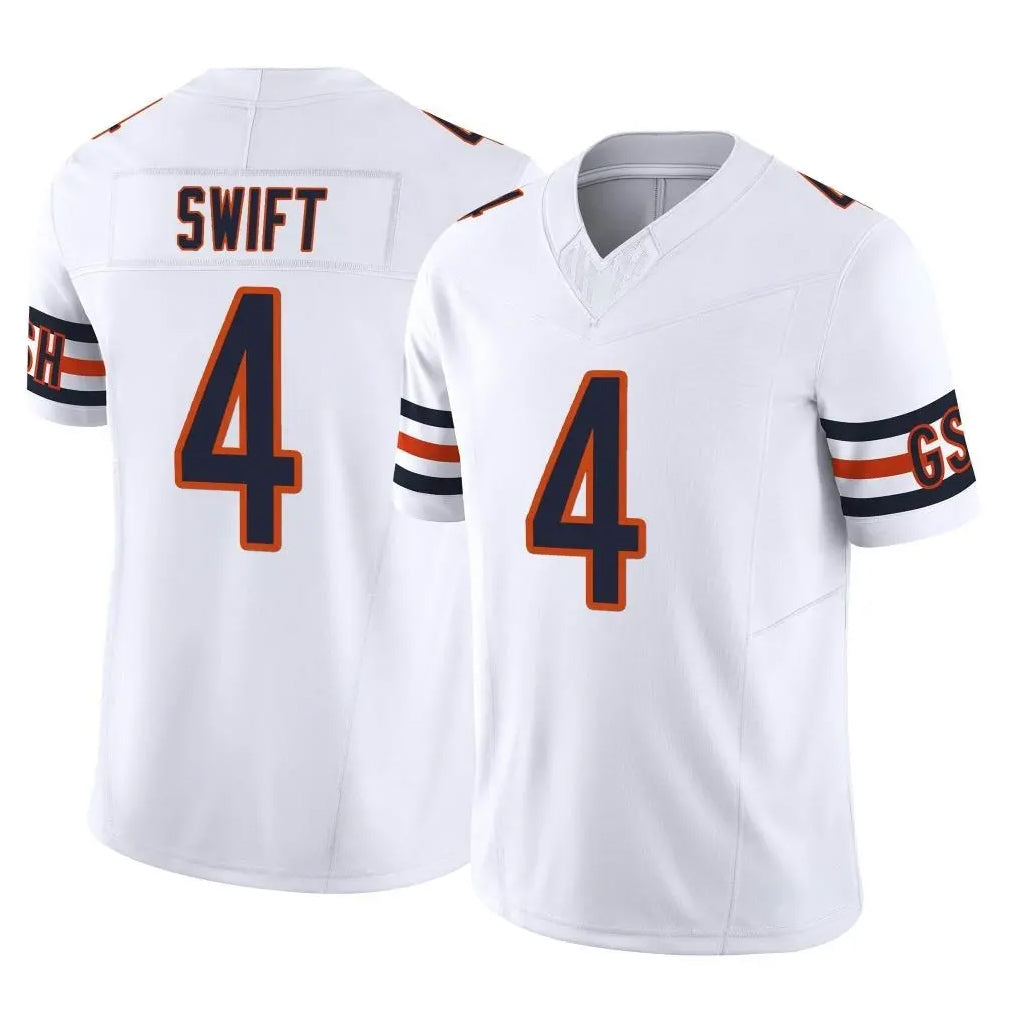 C.Bears #4 D'Andre Swift Player White Vapor F.U.S.E. Limited Home Game BALCE Stitched Jerseys