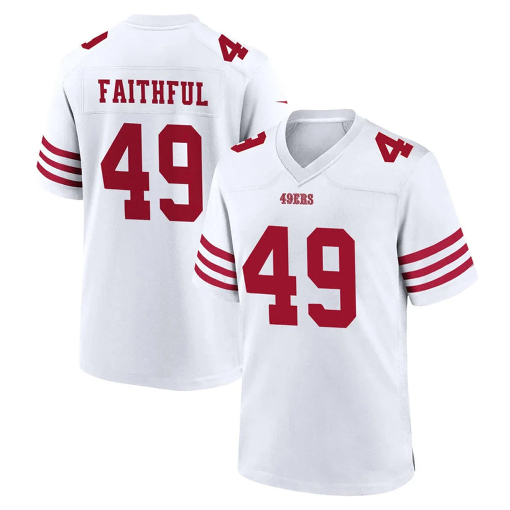 SF.49ers #49 The Faithful Player White Game Home BALCE Stitched Jerseys