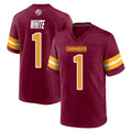 W.Commanders #1 Rachaad White Player Burgundy Home Game BALCE Stitched Jerseys