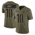 W.Commanders #10 Tress Way Player Olive 2025 Salute To Service Limited Home Game BALCE Stitched Jerseys