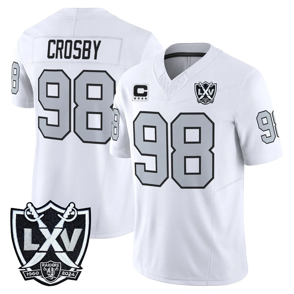 LV.Raiders #98 Maxx Crosby Player White 2026 Vapor Limited Home Game BALCE Stitched Jerseys