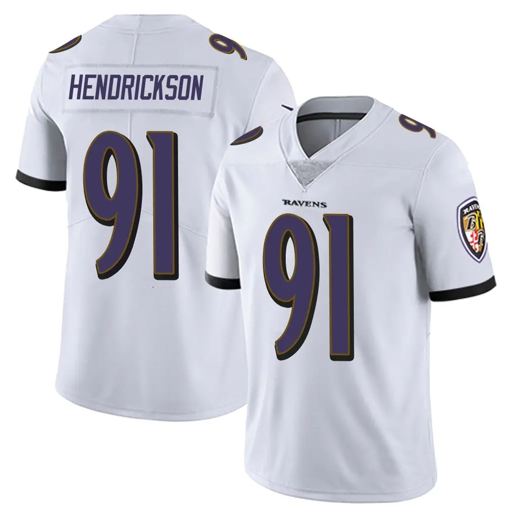 B.Ravens #91 Trey Hendrickson Player White Vapor Untouchable Game BALCE Stitched Jerseys