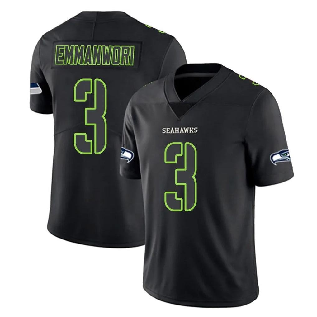 S.Seahawks #3 Nick Emmanwori Player Black Impact Limited Home Game BALCE Stitched Jerseys