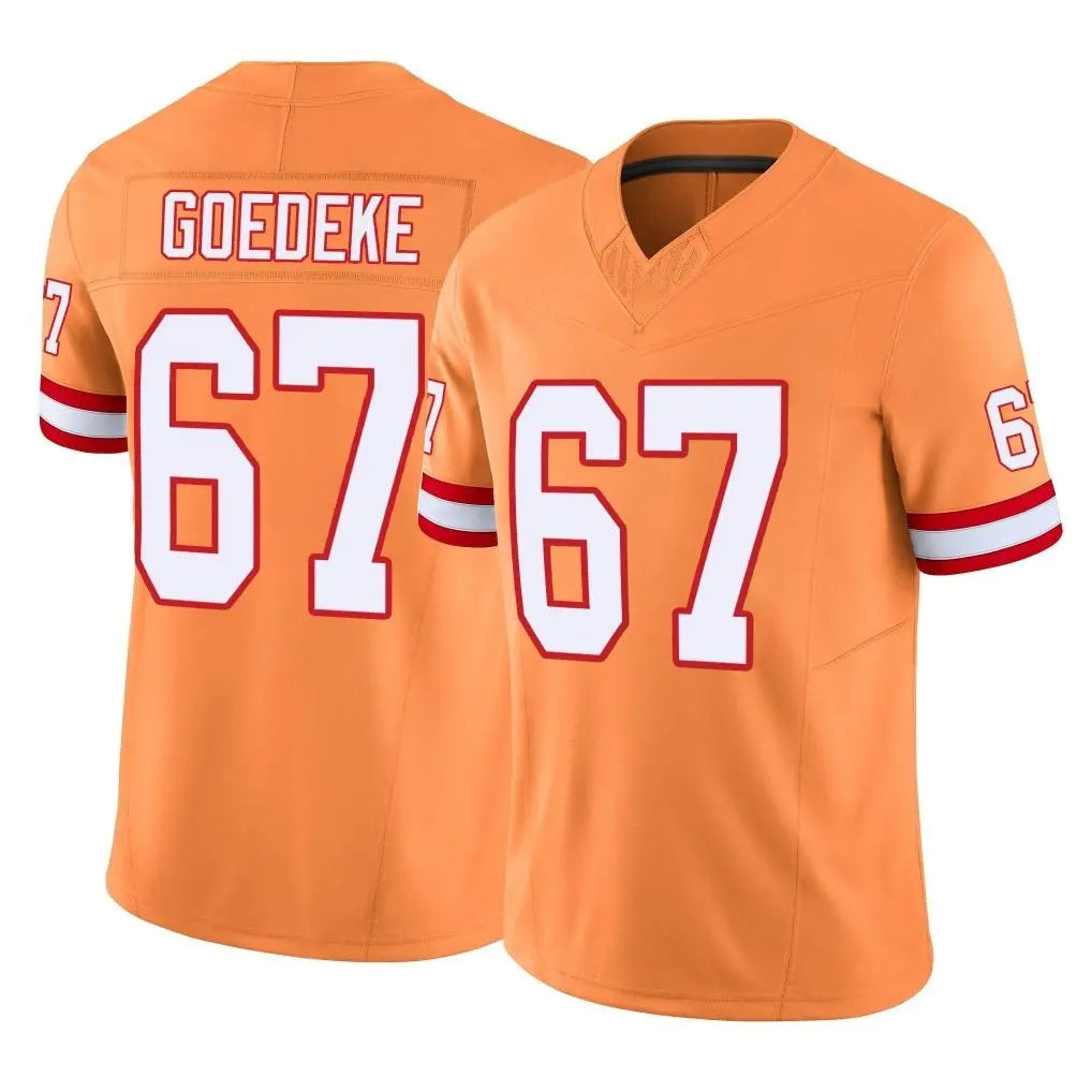 TB.Buccaneers #67 Luke Goedeke Player Orange Limited Vapor F.U.S.E. Home Game BALCE Stitched Jerseys